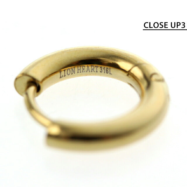 ライオンハート ピアス メンズ レディース ブランド サージカルステンレス フープ 片耳用 03EA0055YS ゴールド アクセサリー 03EA0055YS