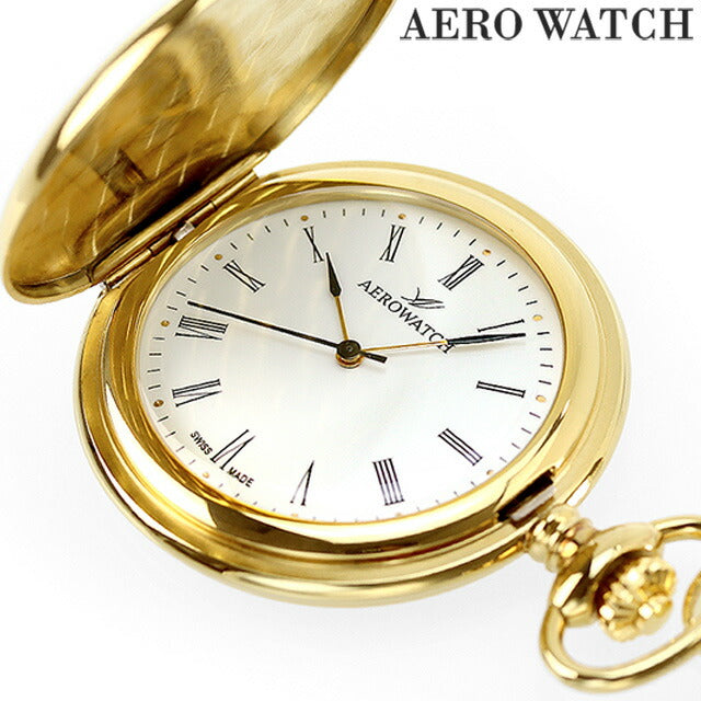 アエロウォッチ クオーツ 懐中時計 AEROWATCH 04821-JA01 ホワイト 白 スイス製 記念品 プレゼント ギフト 04821-JA01