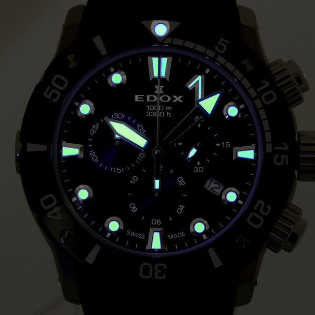 エドックス クロノオフショア1 CO-1 クォーツ 電池式 腕時計 ブランド メンズ チタン クロノグラフ EDOX 10242-TIN-BUIN アナログ ネイビー ブラック 黒 10242-TIN-BUIN