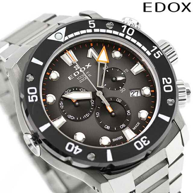 エドックス クロノオフショア1 CO-1 クオーツ 腕時計 ブランド メンズ チタン クロノグラフ EDOX 10242-TINM-GIDNO アナログ ブラック 黒 10242-TINM-GIDNO