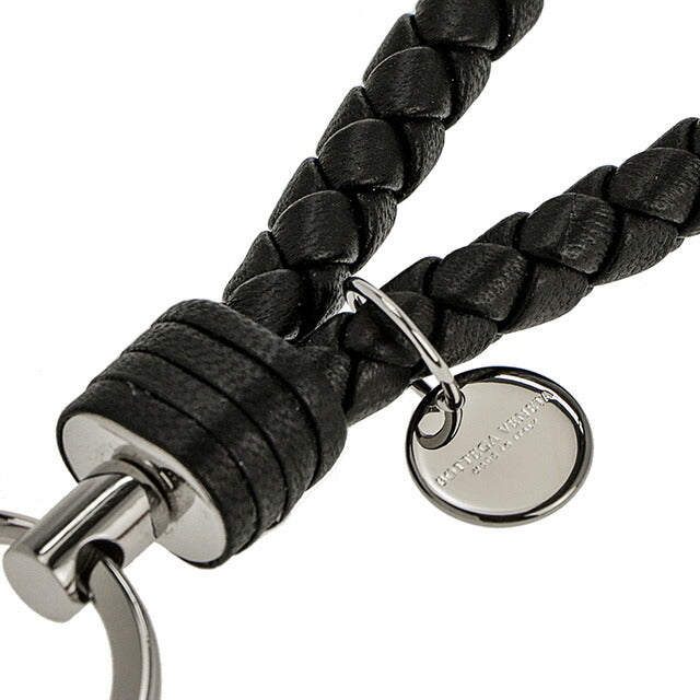 ボッテガ・ヴェネタ キーリング メンズ レディース ブランド BOTTEGA VENETA イントレチャート 113539 V001D 1000 ブラック 113539-V001D-1000