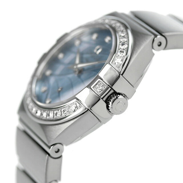 オメガ コンステレーション 24mm クオーツ 腕時計 ブランド レディース ダイヤモンド OMEGA 123.15.24.60.57.001 アナログ ブルーシェル スイス製 123-15-24-60-57-001