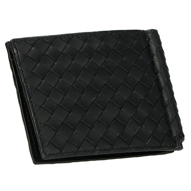 ボッテガ・ヴェネタ 二つ折り財布 メンズ ブランド BOTTEGA VENETA イントレチャート 123180 V4651 1143 ブラック 123180-V4651-1143