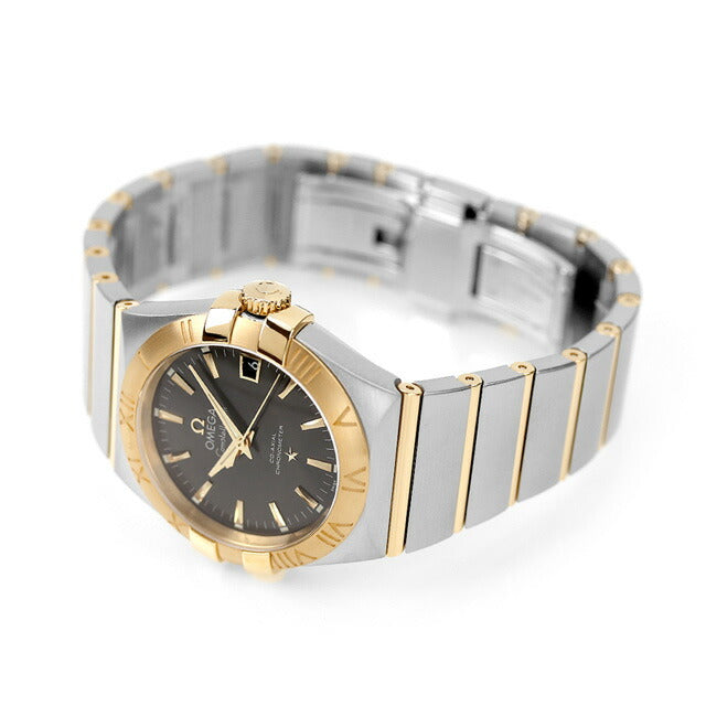 オメガ コンステレーション 34mm 自動巻き 機械式 腕時計 ブランド メンズ OMEGA 123.20.35.20.06.001 アナログ グレー イエローゴールド スイス製 123-20-35-20-06-001