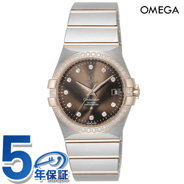 オメガ コンステレーション 35mm 自動巻き 機械式 腕時計 ブランド メンズ ダイヤモンド OMEGA 123.25.35.20.63.001 アナログ ブラウン レッドゴールド 赤 123-25-35-20-63-001