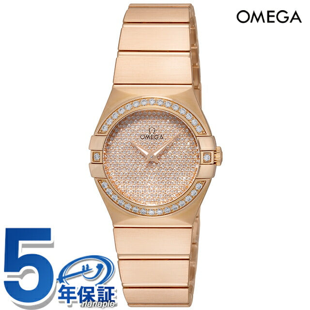 オメガ コンステレーション 27mm クオーツ 腕時計 ブランド レディース ダイヤモンド OMEGA 123.55.27.60.99.004 アナログ レッド 123-55-27-60-99-004