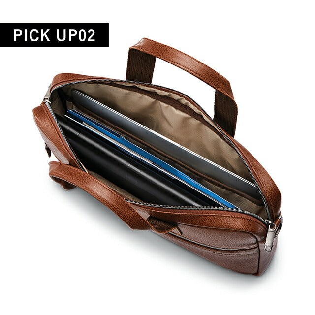 サムソナイト ビジネスバッグ メンズ ブランド SAM CLASSIC LEATHER Slim Brief ビジネスカバン レザー 126038-1221 COGNAC バッグ 126038-1221