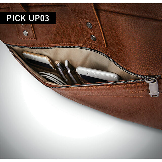 サムソナイト ビジネスバッグ メンズ ブランド SAM CLASSIC LEATHER Slim Brief ビジネスカバン レザー 126038-1221 COGNAC バッグ 126038-1221