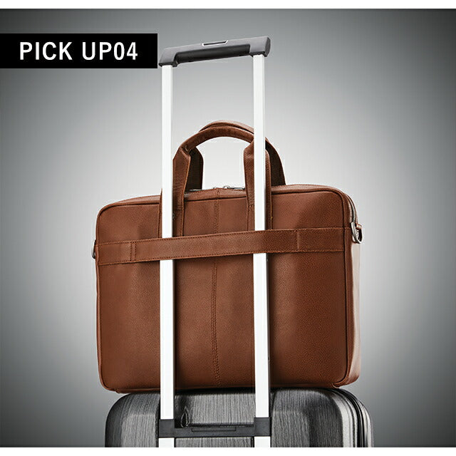 サムソナイト ビジネスバッグ メンズ ブランド SAM CLASSIC LEATHER Slim Brief ビジネスカバン レザー 126038-1221 COGNAC バッグ 126038-1221