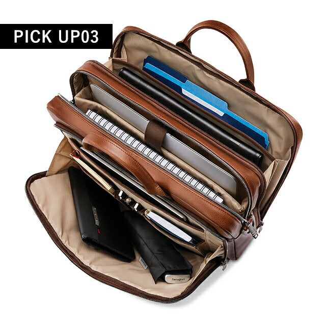 サムソナイト ビジネスバッグ Samsonite クラシック レザー ビジネスカバン パソコンバッグ PCバッグ リクルートバッグ 本革 126039-1221 Cognac 126039-1221