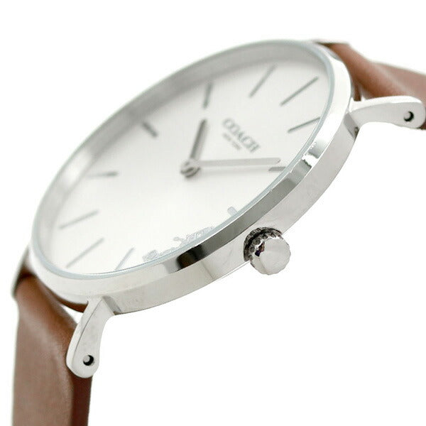 コーチ COACH 時計 レディース 36mm シルバー ブラウン 革ベルト 14503120 ペリー 腕時計 14503120