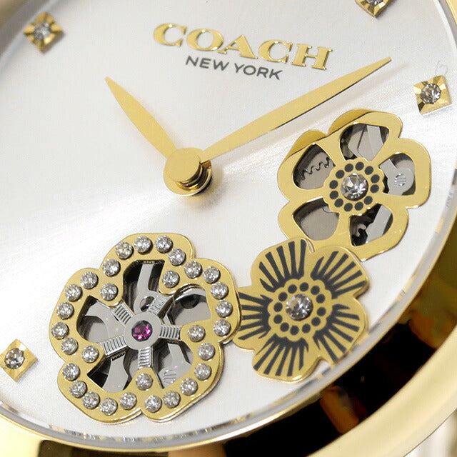 コーチ パーク クオーツ 腕時計 ブランド レディース オープンハート COACH 14503568 アナログ シルバー スケルトン イエローゴールド 14503568