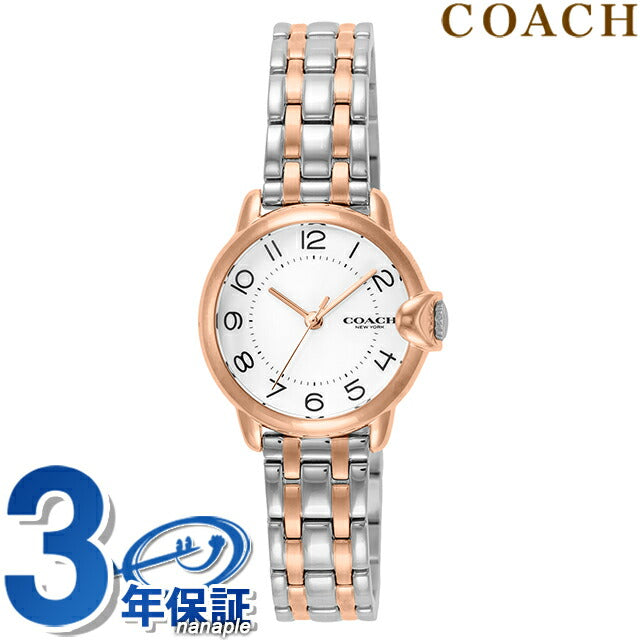 コーチ ARDEN クオーツ 腕時計 ブランド レディース COACH 14503604 アナログ ホワイト ピンクゴールド 白 14503604