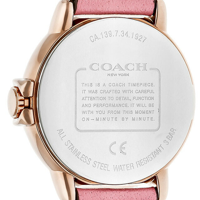 コーチ アーデン クオーツ 腕時計 レディース 革ベルト COACH 14503615 アナログ ホワイト ピンク 白 14503615