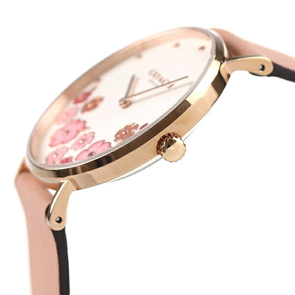 コーチ 腕時計 ブランド レディース ペリー 36mm 花 クオーツ 14503770 ホワイト ピンク 14503770