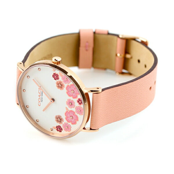 コーチ 腕時計 ブランド レディース ペリー 36mm 花 クオーツ 14503770 ホワイト ピンク 14503770