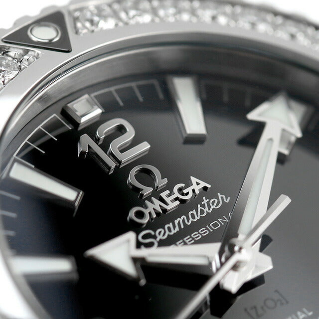 オメガ シーマスター プラネットオーシャン 600M 39.5mm 自動巻き 腕時計 ブランド レディース ダイヤモンド OMEGA 215.15.40.20.01.001 アナログ ブラック 黒 215-15-40-20-01-001