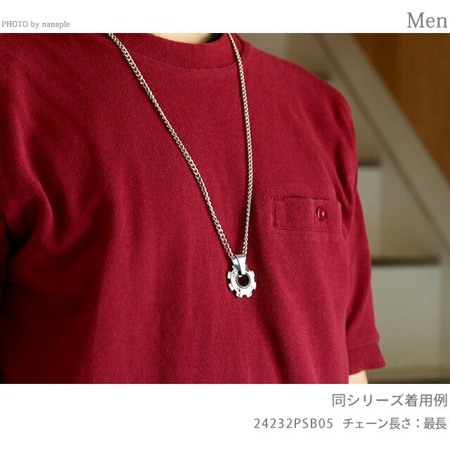 ポリス ネックレス メンズ ブランド ギア ステンレススチール 24232PSB05 シルバー ブラック アクセサリー 24232PSB05