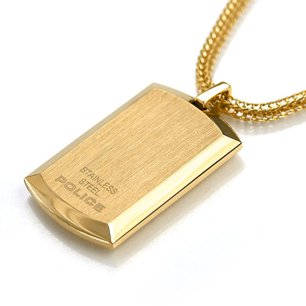 ポリス ネックレス チェーン プレート ペンダント ゴールド ステンレス 名入れ可能 24920PSG-A メンズ 男性用 24920PSG-A
