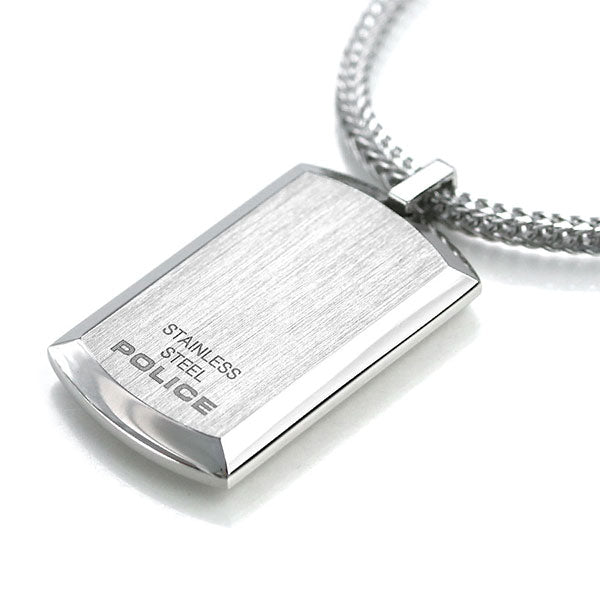 ポリス ネックレス チェーン プレート ペンダント シルバー ステンレス 名入れ可能 24920PSS-A メンズ 男性用 24920PSS-A
