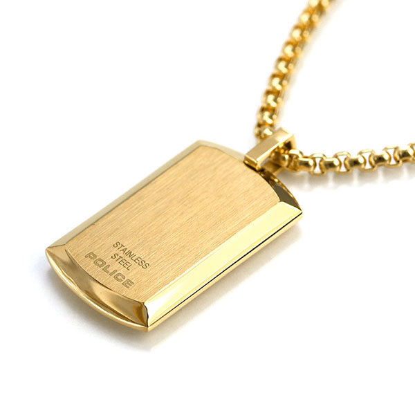 ポリス ネックレス チェーン プレート ペンダント ゴールド ステンレス 名入れ可能 25988PSG02 メンズ 男性用 25988PSG02
