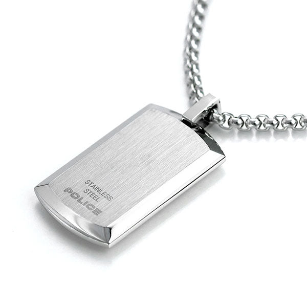 ポリス ネックレス チェーン プレート ペンダント シルバー ステンレス 名入れ可能 25988PSS01 メンズ 男性用 25988PSS01