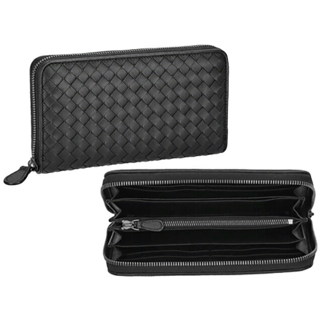 ボッテガ・ヴェネタ 長財布 メンズ ブランド BOTTEGA VENETA イントレチャート 275064 V3UN1 1275 ブラック 275064-V3UN1-1275