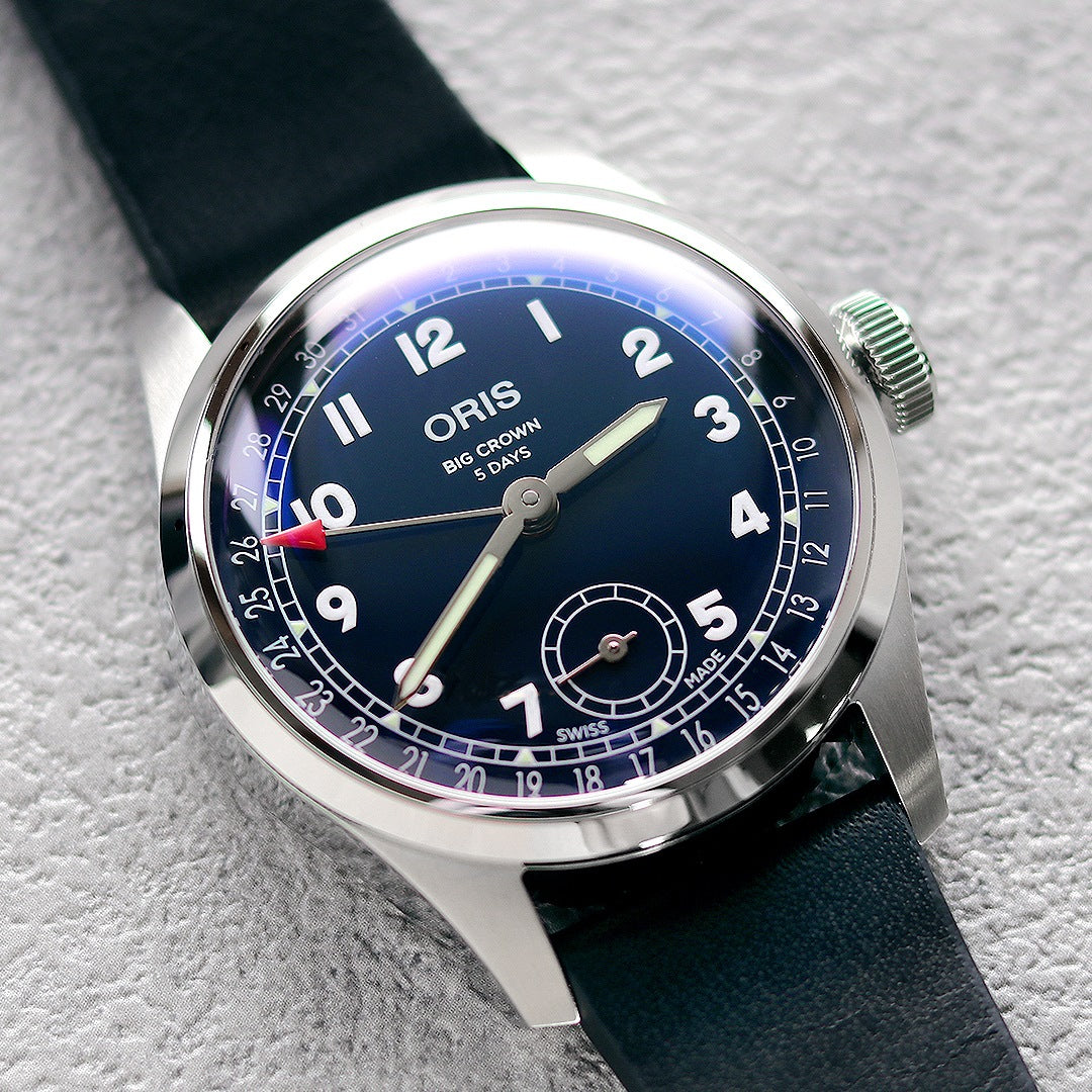 オリス 腕時計 ビッグクラウン ポインターデイト キャリバー403 38mm 01 403 7776 4065-07 5 19 11 ORIS 時計 自動巻き 新品 403-7776-4065LBK