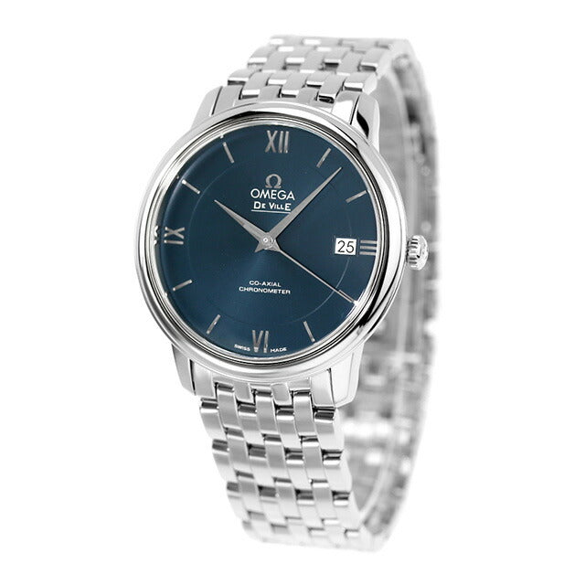 オメガ デビル プレステージ コーアクシャル 36.8MM 424.10.37.20.03.001 OMEGA 腕時計 ブランド ネイビー 新品 時計 メンズ 424-10-37-20-03-001