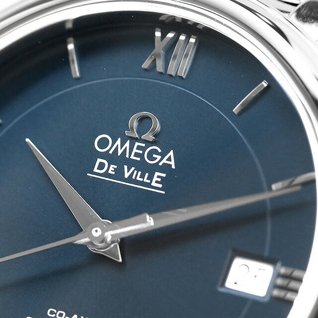 オメガ デビル プレステージ コーアクシャル 36.8MM 424.10.37.20.03.001 OMEGA 腕時計 ブランド ネイビー 新品 時計 メンズ 424-10-37-20-03-001