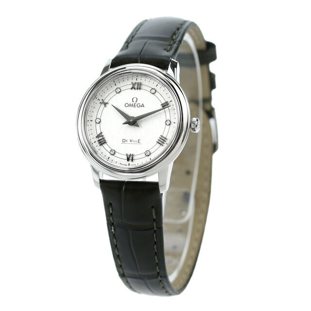 オメガ デビル プレステージ 27mm クオーツ 腕時計 ブランド レディース ダイヤモンド OMEGA 424.13.27.60.52.002 アナログ シルバー ブラック 黒 スイス製 424-13-27-60-52-002
