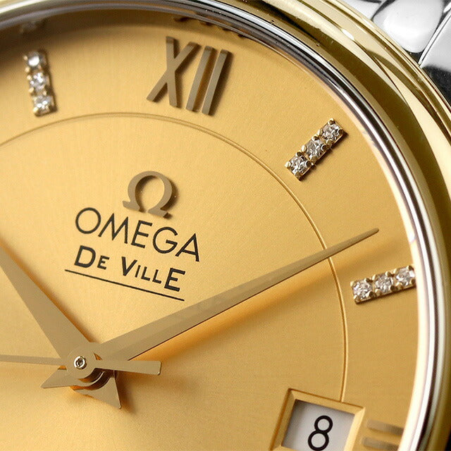 オメガ デビル 37mm 自動巻き K18 機械式 腕時計 ブランド メンズ ダイヤモンド OMEGA 424.20.37.20.58.001 アナログ ゴールド スイス製 424-20-37-20-58-001
