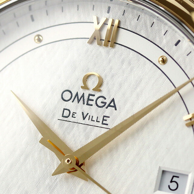 オメガ デビル プレステージ 39.5mm 自動巻き 腕時計 ブランド メンズ OMEGA 424.20.40.20.02.001 アナログ シルバー ゴールド スイス製 424-20-40-20-02-001