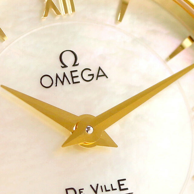 オメガ デ・ヴィル プレステージ 27.4mm クォーツ 電池式 腕時計 ブランド レディース OMEGA 424.50.27.60.05.001 アナログ ホワイトシェル イエローゴールド 424-50-27-60-05-001