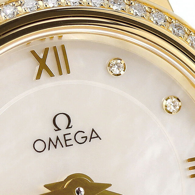 オメガ デ・ヴィル プレステージ 24.4mm クォーツ 電池式 腕時計 ブランド レディース ダイヤモンド OMEGA 424.55.24.60.55.001 アナログ ホワイトシェル 424-55-24-60-55-001