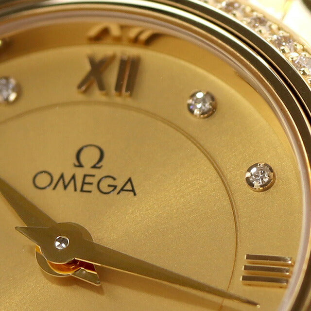 オメガ デ・ヴィル プレステージ 24.4mm クォーツ 電池式 腕時計 ブランド レディース ダイヤモンド OMEGA 424.55.24.60.58.001 アナログ イエロー 424-55-24-60-58-001