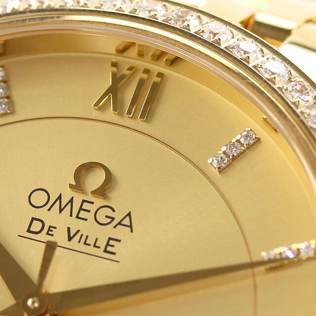 オメガ デ・ヴィル プレステージ 36.8mm 自動巻き 腕時計 ブランド メンズ ダイヤモンド OMEGA 424.55.37.20.58.001 アナログ イエローゴールド スイス製 424-55-37-20-58-001