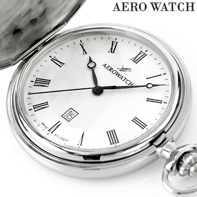 アエロウォッチ クオーツ 懐中時計 AEROWATCH 42830 AA01 アナログ ホワイト 白 スイス製 42830-AA01