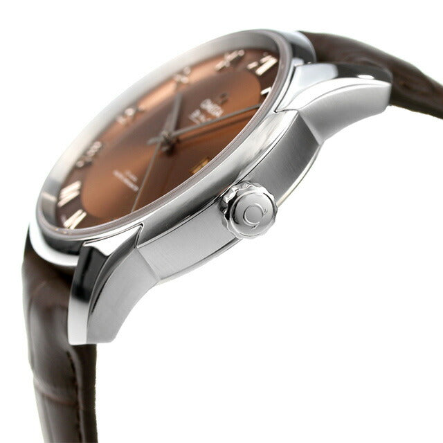 オメガ デビル アワービジョン 41mm 自動巻き 腕時計 メンズ 革ベルト OMEGA 433.13.41.21.10.001 アナログ ブラウン ダークブラウン スイス製 433-13-41-21-10-001