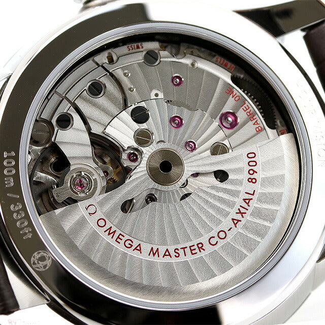 オメガ デビル アワービジョン 41mm 自動巻き 腕時計 メンズ 革ベルト OMEGA 433.13.41.21.10.001 アナログ ブラウン ダークブラウン スイス製 433-13-41-21-10-001