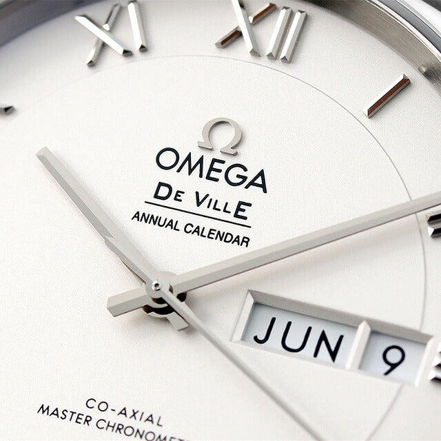 オメガ デビル アワービジョン 41mm 自動巻き 腕時計 ブランド メンズ 革ベルト OMEGA 433.13.41.22.02.001 アナログ シルバー ブラック 黒 スイス製 433-13-41-22-02-001