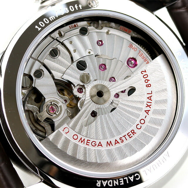 オメガ デビル アワービジョン 41mm 自動巻き 腕時計 メンズ 革ベルト OMEGA 433.13.41.22.10.001 アナログ ブラウン ダークブラウン スイス製 433-13-41-22-10-001