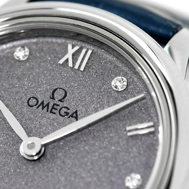 オメガ デビル プレステージ 27.5mm クォーツ 電池式 腕時計 ブランド レディース ダイヤモンド OMEGA 434.13.28.60.53.001 アナログ グレー ブルー スイス製 434-13-28-60-53-001