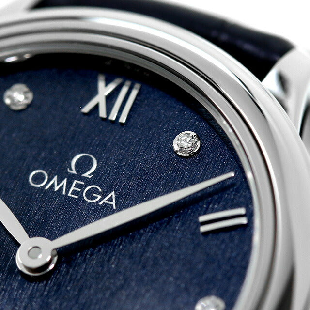 オメガ デビル プレステージ 27.5mm クォーツ 電池式 腕時計 ブランド レディース ダイヤモンド OMEGA 434.13.28.60.53.002 アナログ ブルー スイス製 434-13-28-60-53-002