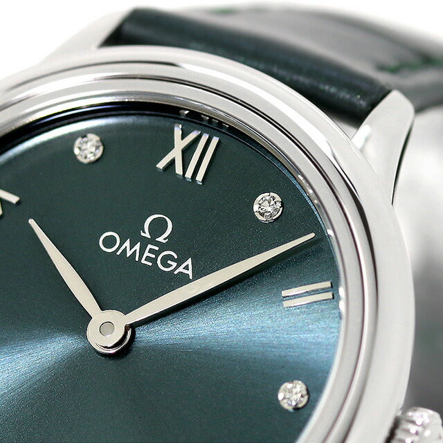 オメガ デビル プレステージ 27.5mm クォーツ 電池式 腕時計 ブランド レディース ダイヤモンド OMEGA 434.13.28.60.60.001 アナログ グリーン スイス製 434-13-28-60-60-001