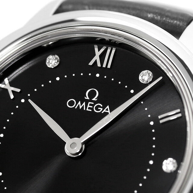 オメガ デ・ヴィル プレステージ 30mm クォーツ 電池式 腕時計 ブランド レディース ダイヤモンド OMEGA 434.13.30.60.51.001 アナログ ブラック ダークグレー 434-13-30-60-51-001