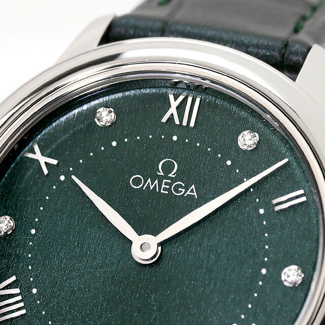 オメガ デ・ヴィル プレステージ 30mm クォーツ 電池式 腕時計 ブランド レディース ダイヤモンド OMEGA 434.13.30.60.60.001 アナログ ダークグリーン スイス製 434-13-30-60-60-001