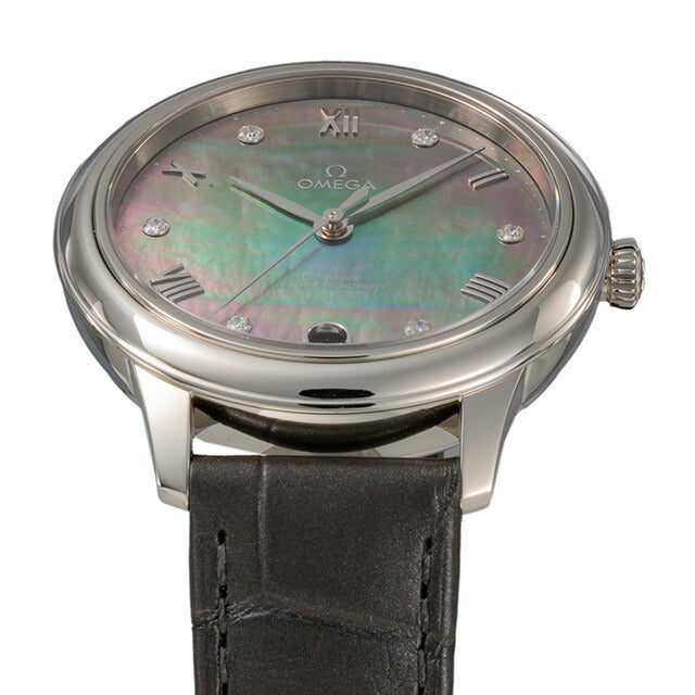 オメガ デ・ヴィル プレステージ 33.5mm 自動巻き 腕時計 ブランド レディース ダイヤモンド OMEGA 434.13.34.20.57.001 アナログ グレーシェル グレー スイス製 434-13-34-20-57-001