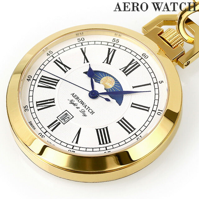 アエロウォッチ クオーツ 懐中時計 AEROWATCH 44829 JA01 アナログ ホワイト 白 スイス製 44829-JA01