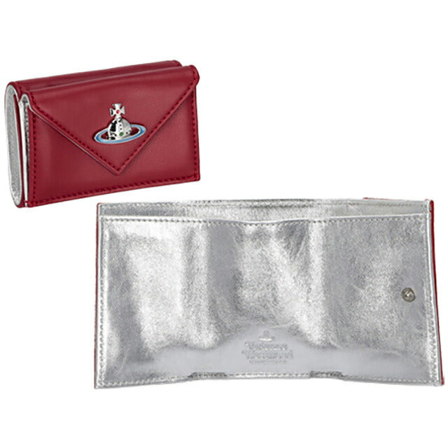 ヴィヴィアン・ウエストウッド 三つ折り財布 レディース ブランド Vivienne Westwood 51150009 レッド/シルバー 51150009NAPPA-RD-SV-H404